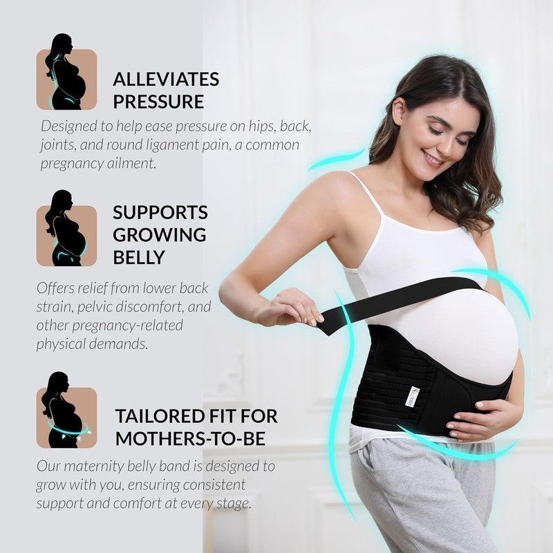Pregnancy Belly Band Maternity Belt, Back/Abdomen/Waist/Pelvis Support (Size M, 4