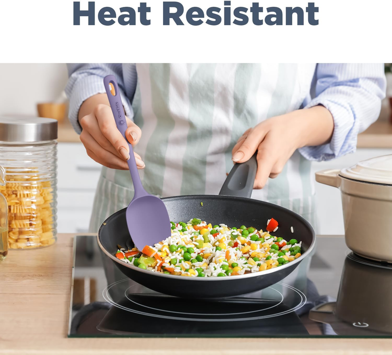 5 Piece Silicone Spatula Set Heat Resistant 600°F Nonstick Cookware6
