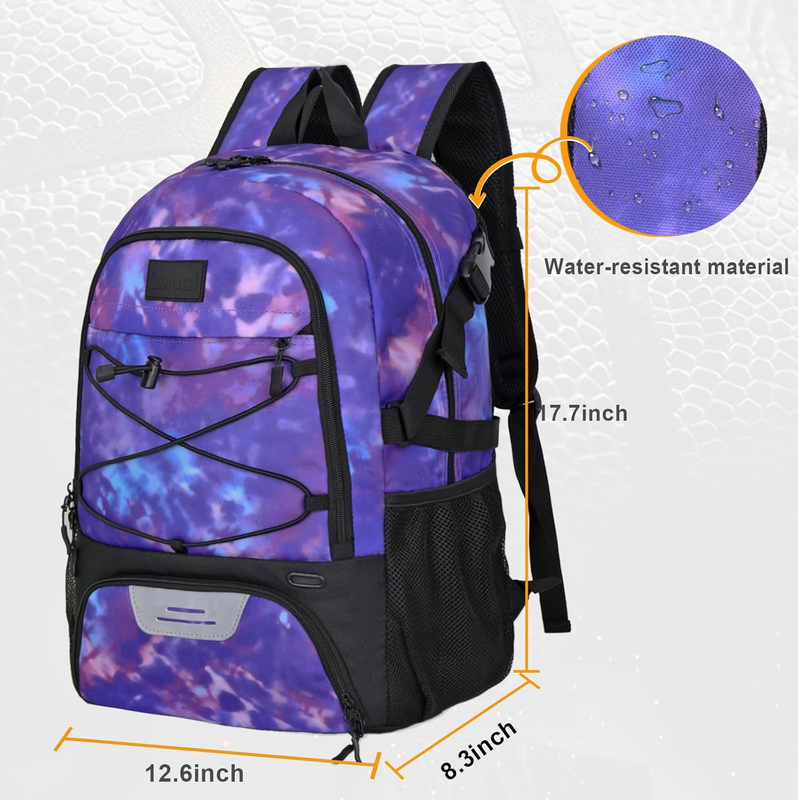 Soccer Basketball Backpack w/ Ball & Shoe Compartment Sports Travel Bag1