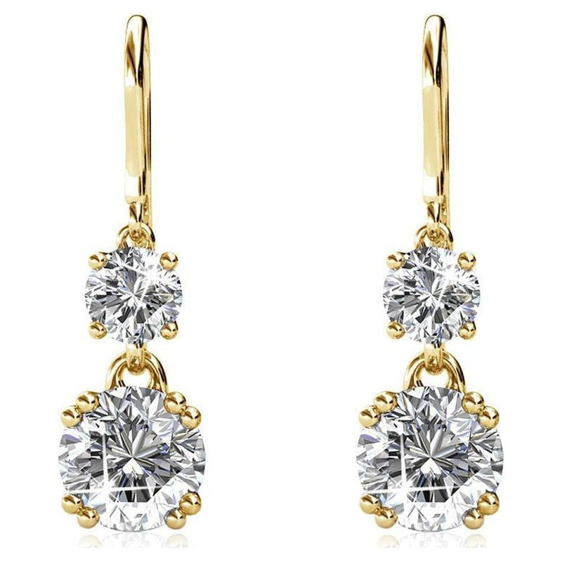 Kadence Dangle Earrings 18K Yellow Gold Plated w/ Crystals Gift for Women6