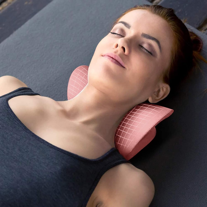 Neck Shoulder Relaxer Cervical Traction TMJ Pain Relief Pink2