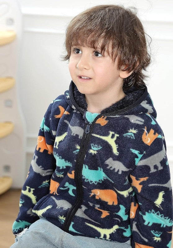Toddler Fleece Jacket Hooded Zipper Warm Outerwear for Boys & Girls 1 6Y Sizes5