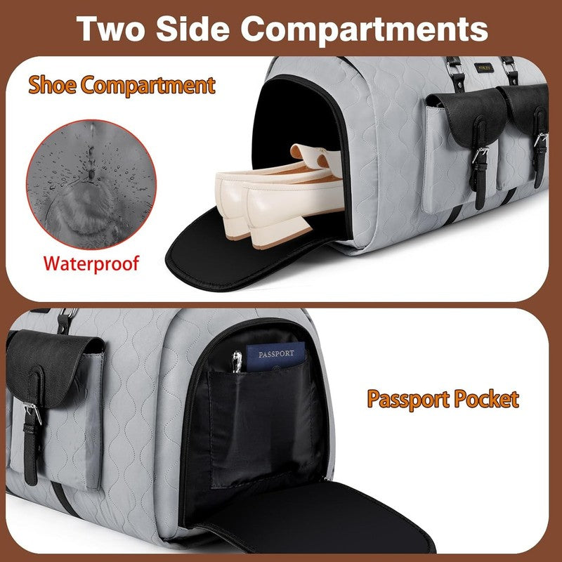 Garment Duffel Bag Travel Convertible Carry On Weekender w/ Shoe Pouch 3Pc Set3