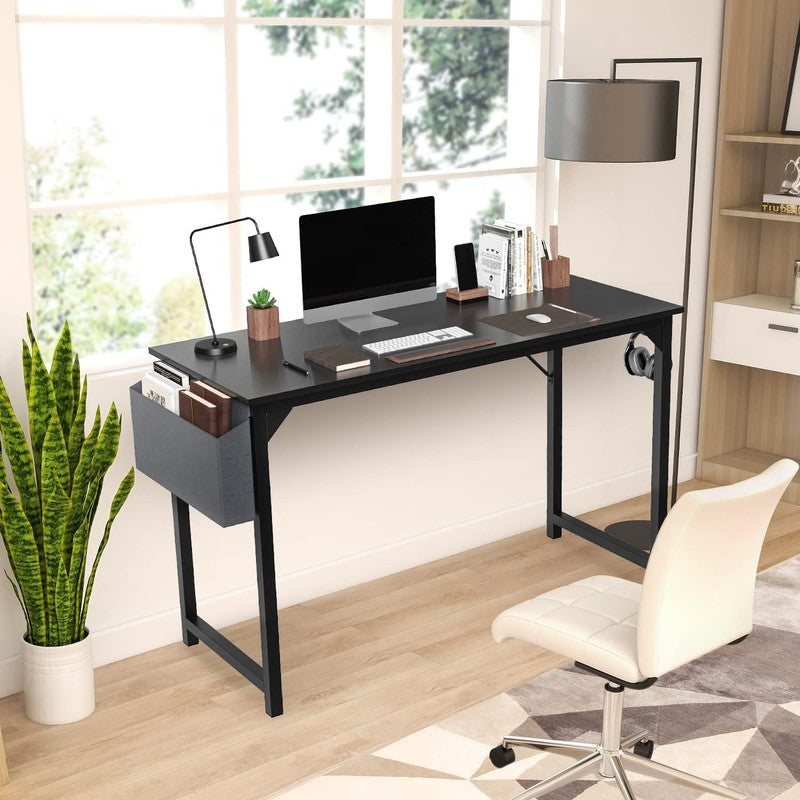 48" Computer Office Desk Writing PC Table w/ Storage Bag Headphone Hook Black1