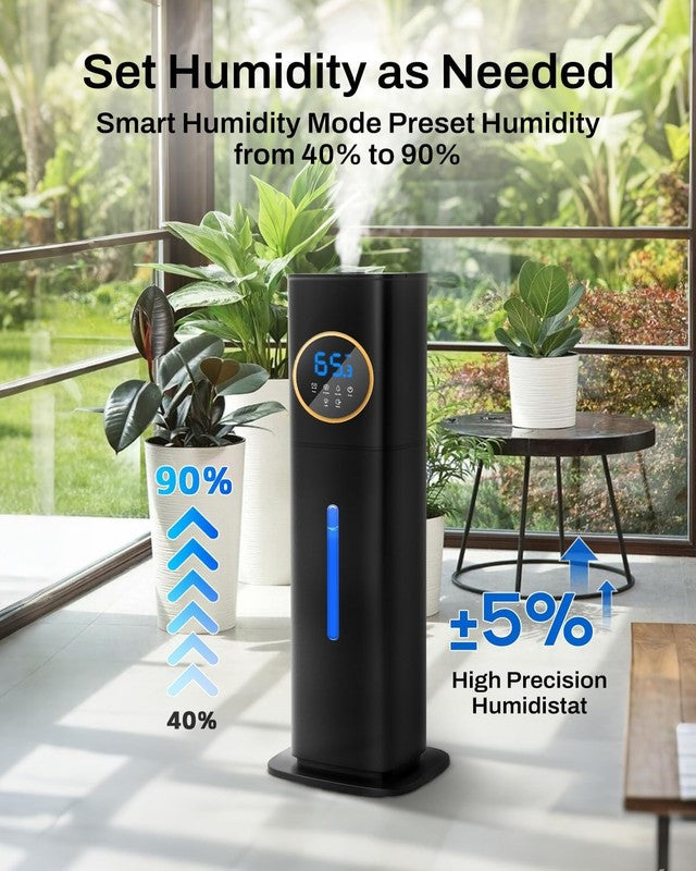 8L Cool Mist Humidifier Large Room Top Fill Night Light Essential Oil Black4