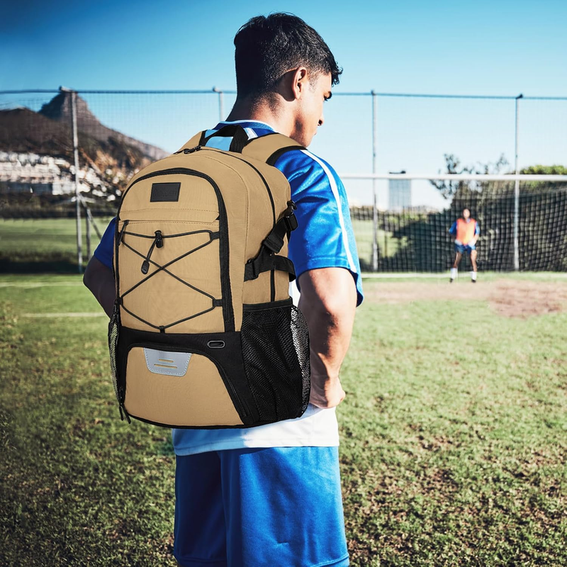 Soccer Basketball Backpack w/ Ball & Shoe Compartment Sports Travel Bag5