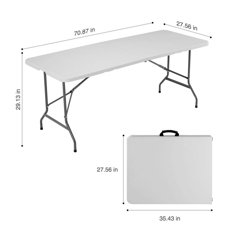 Heavy Duty Folding Table Indoor Outdoor, Portable Camping Table, White1