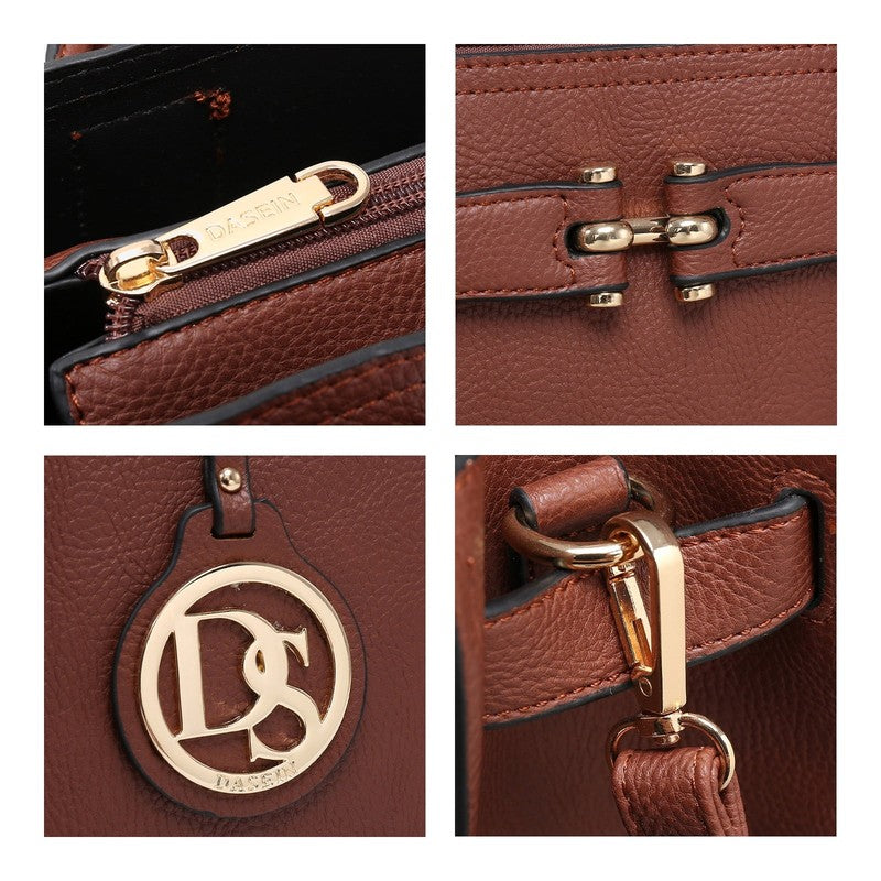 Women Satchel Purse Belted Top Handle Work Tote Shoulder Bag w/ Long Strap2