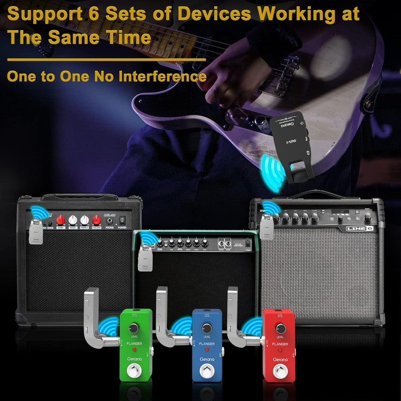 2.4GHz Wireless Guitar System Rechargeable Transmitter Receiver for Guitar/Bass5