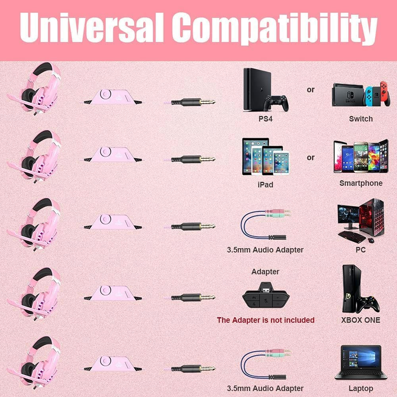 Stereo Gaming Headset for PS4 Xbox One PC Noise Cancelling Mic LED4