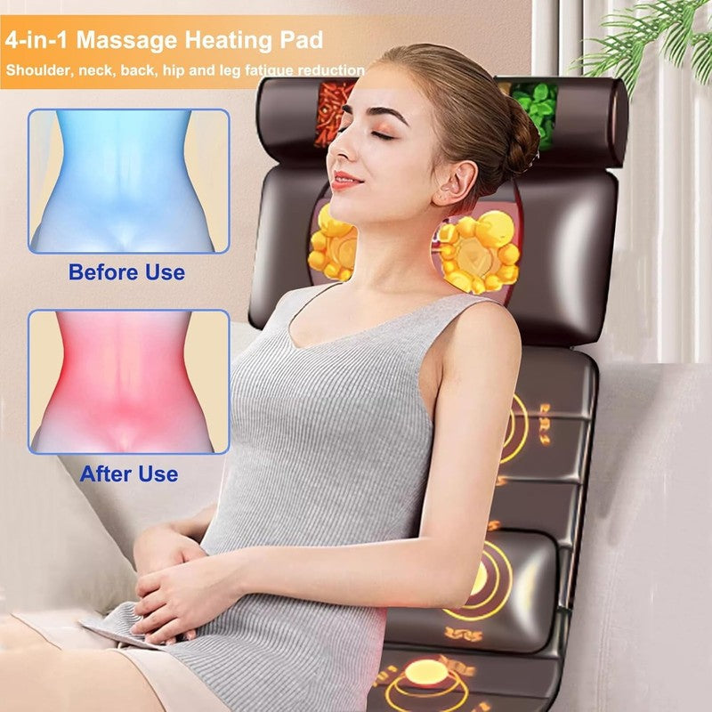 Full Body Massage Mat with Heat, 10 Vibration Massage Nodes & Adjustable Head Pi1