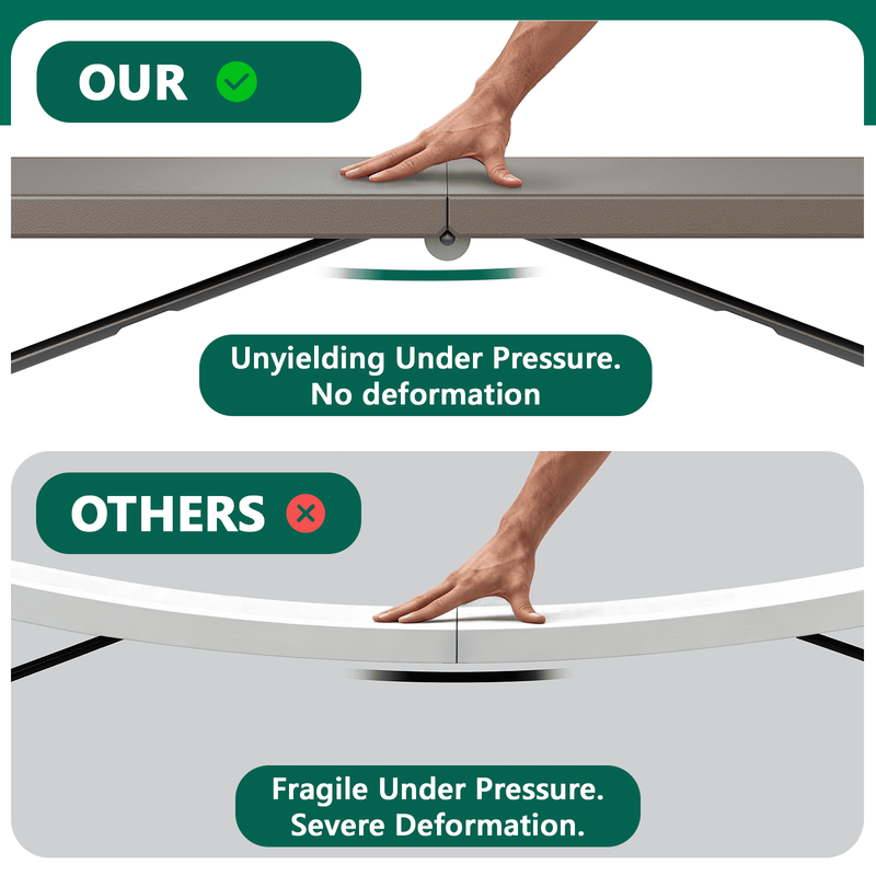 6Ft Folding Table, Portable Camping Table with Handle, Durable and Anti-Fouling6