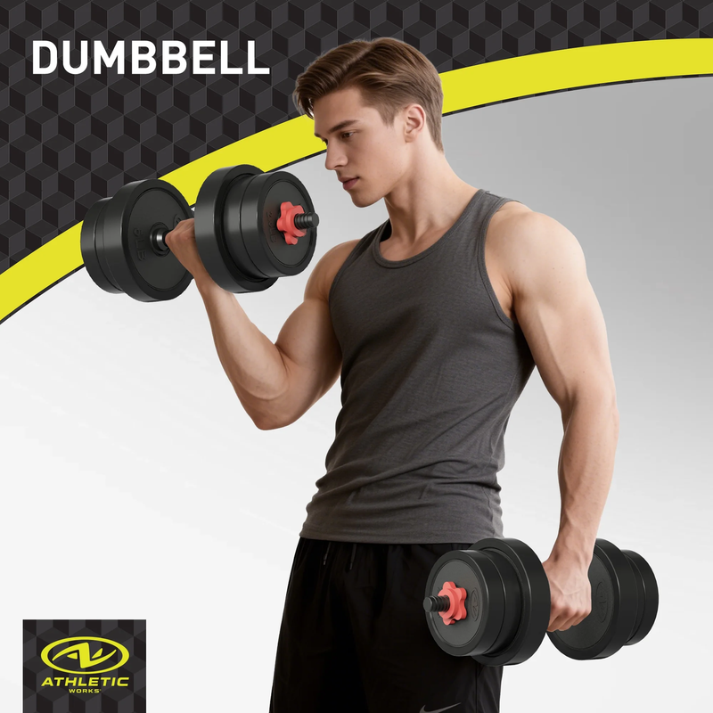 40lb 5 in 1 Adjustable Dumbbell Set Home Gym Fitness Black Pair2