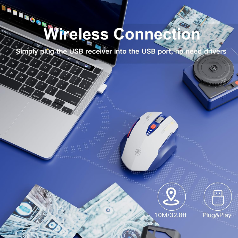 Wireless Rechargeable Mouse 2.4GHz Ergonomic 4 DPI Levels1