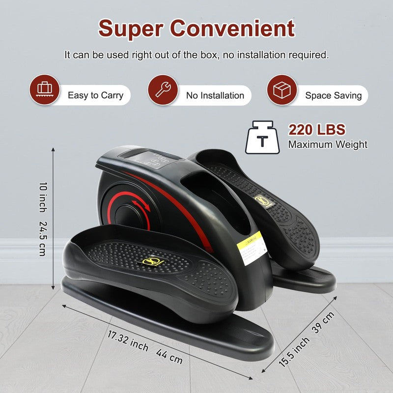 Compact Under Desk Mini Elliptical with Adjustable Speeds & LCD Monitor6