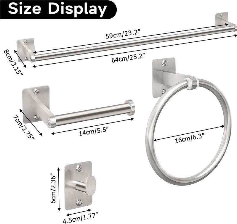 Brushed Nickel Bathroom Accessories Set, 10 Pieces Bathroom Hardware Set, 24 Inc6