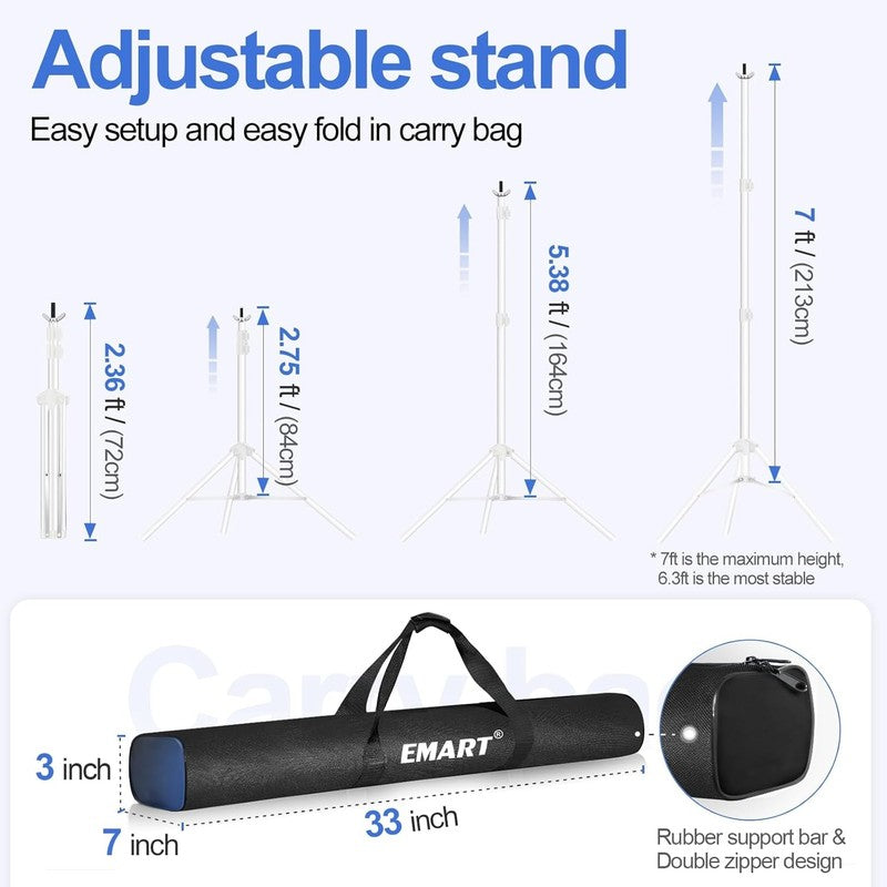 Backdrop Stand 10X7Ft(Wxh) Photo Studio Adjustable Background Stand Support Kit 2
