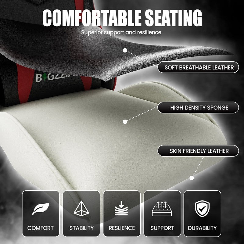 Gaming Chair with Adjustable Headrest & Lumbar Support, Height Adjustable, Red5