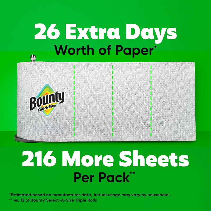 Quick Size Paper Towels White 12 Family Triple Rolls 40 Regular Rolls4