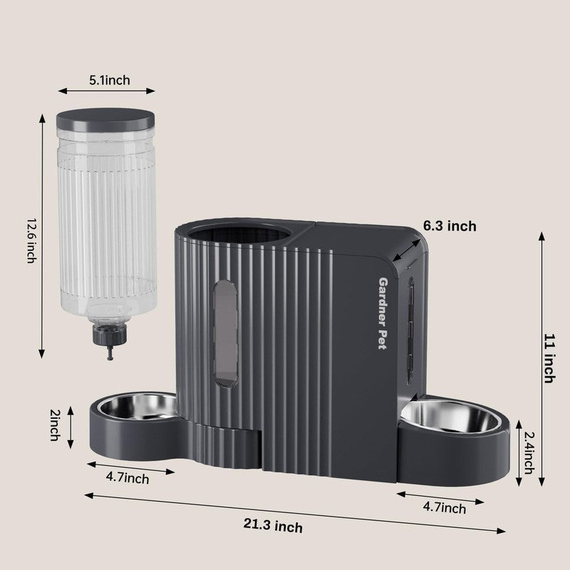Automatic Cat Feeder and Water Dispenser Set, Large Capacity Stainless Steel7