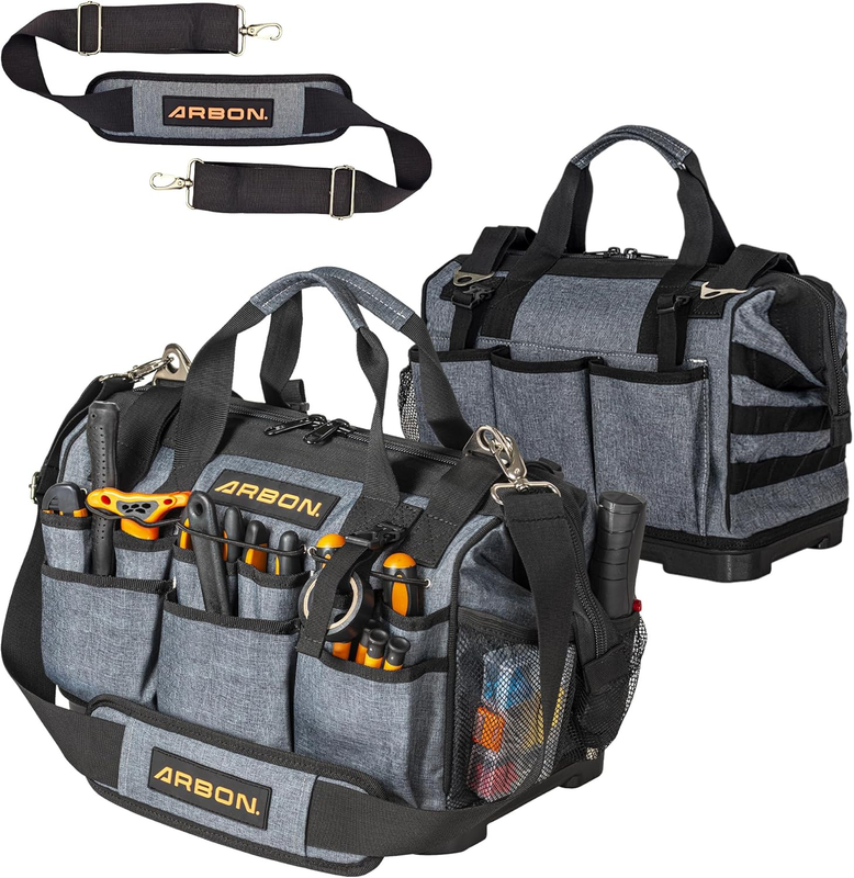 Heavy Duty Tool Bag 34 Pockets Waterproof Organizer for Electricians & Mechanics0