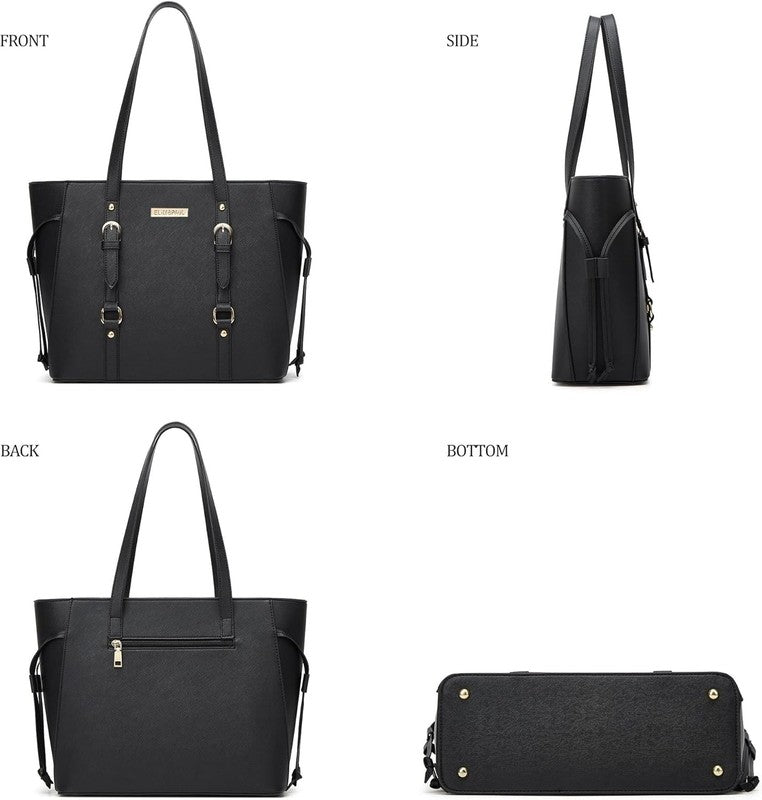 Women Fashion Synthetic Leather Handbag Set 4PCS Tote Shoulder Satchel Purse5