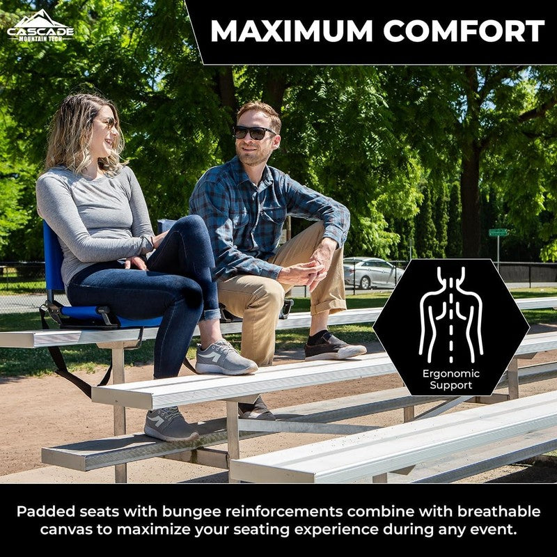Portable Stadium Seat Chair w/ Hook Lightweight for Bleachers & Games5