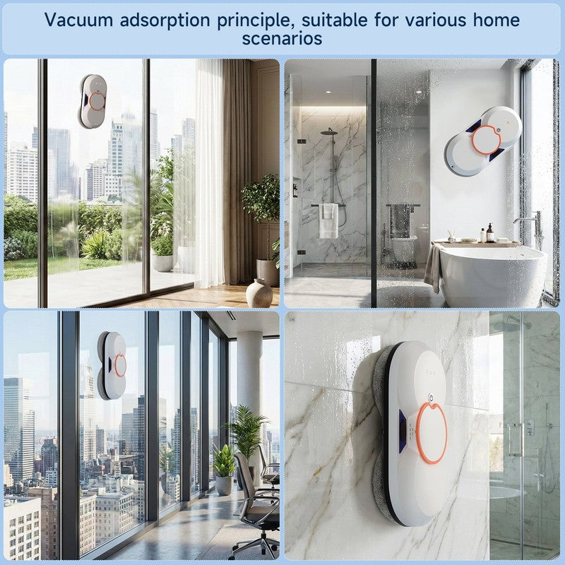 Smart Window Cleaning Robot with 5600Pa Suction Power, Double Automatic Water Sp4