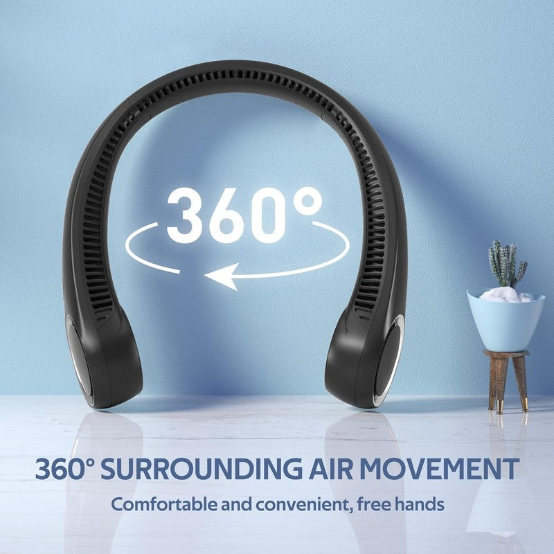 Portable Neck Fan, Hands Free Bladeless, 360° Cooling Personal Fan,Wearable Quie1