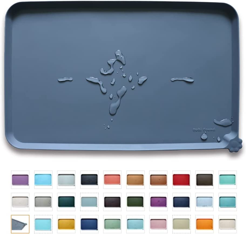 Waterproof Pet Feeding Mat Raised Edge Dog Cat Food Water Bowl Mat11