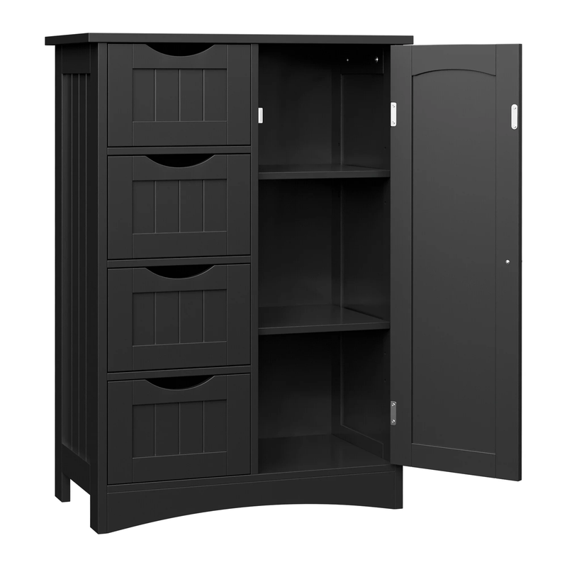 Bathroom Floor Cabinet, Freestanding Storage Cabinet with 4 Drawers and Adjustab9