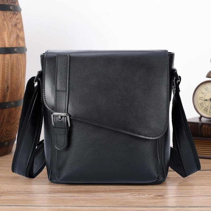 Leather Messenger Bag Small Crossbody Shoulder Bag Men Women Fits 10in Tablet2
