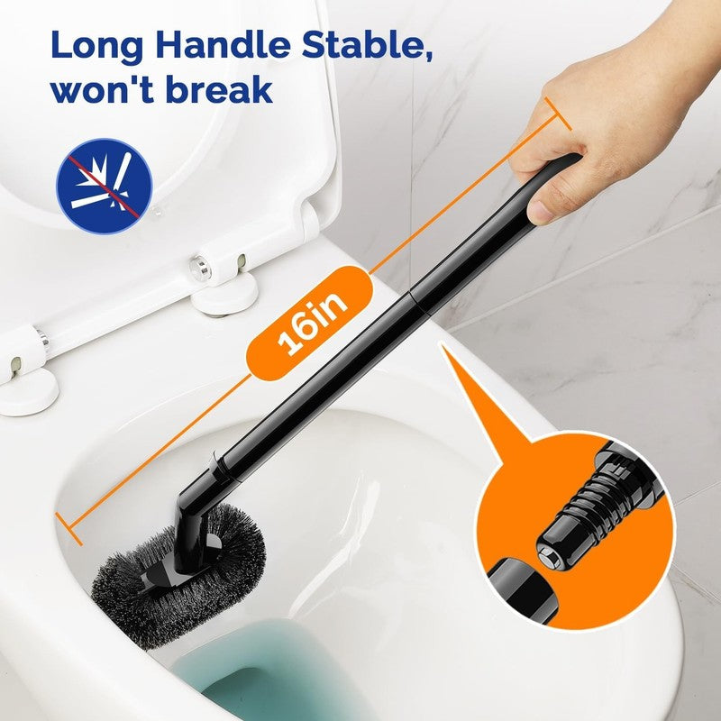 Toilet Plunger & Bowl Brush Combo Heavy Duty Rubber Deep Clean Black3