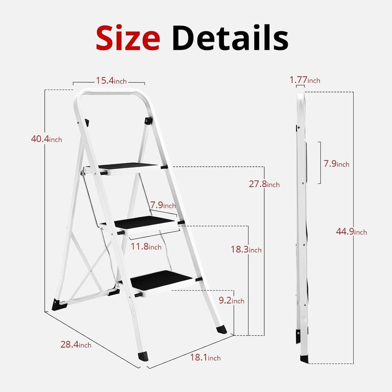 Step Ladder Folding Step Stool for Adults with Anti Slip Pedal,330 Lbs Capacity 5