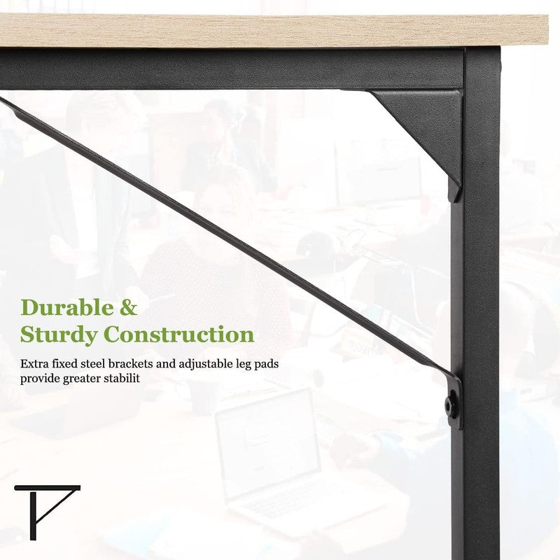 39 Inch Computer Desk,Sturdy Laptop Table for Home Office for Adults, Nature1