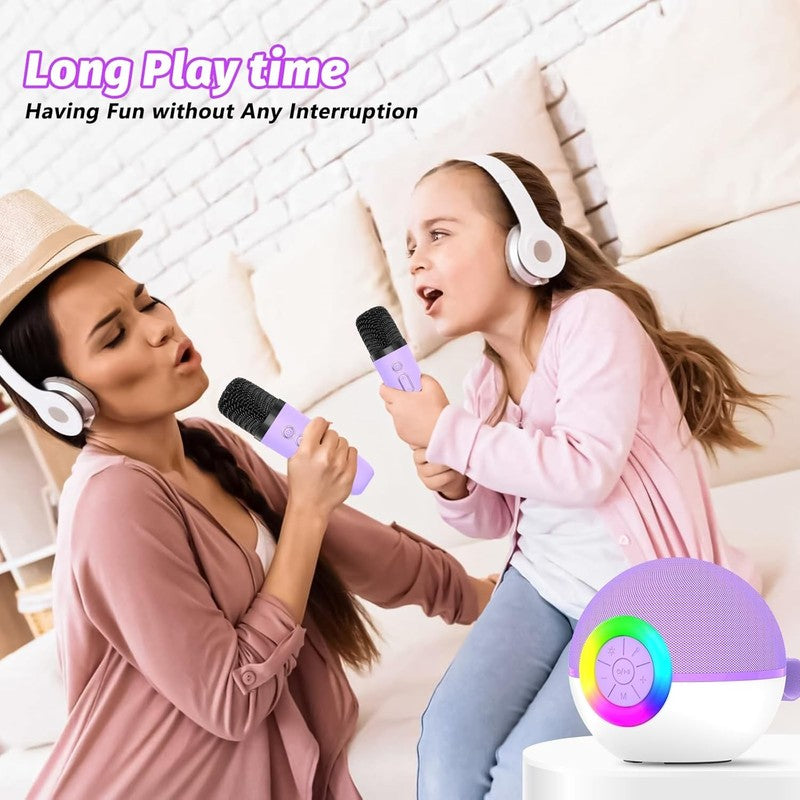 Portable Mini Karaoke Machine with Bluetooth & LED Light for Kids (Purple)6