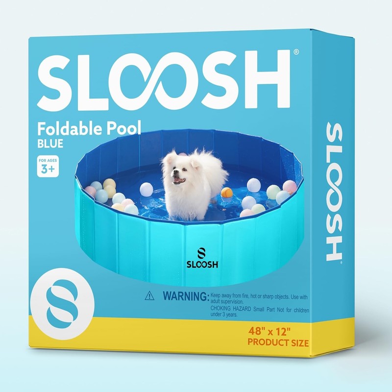 Foldable Dog Kiddie Pool - Portable Hard Plastic Doggie Swimming Pool, Anti-Slip8