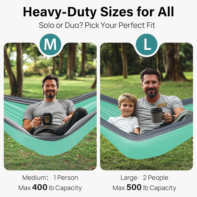 Camping Hammock with Straps Portable Outdoor Hiking Beach Backpack Gear1