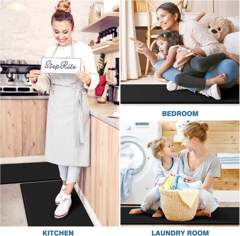 Kitchen Mats, 2PCS Kitchen Rugs, Cushioned anti Fatigue Kitchen Mats for Floor, 5