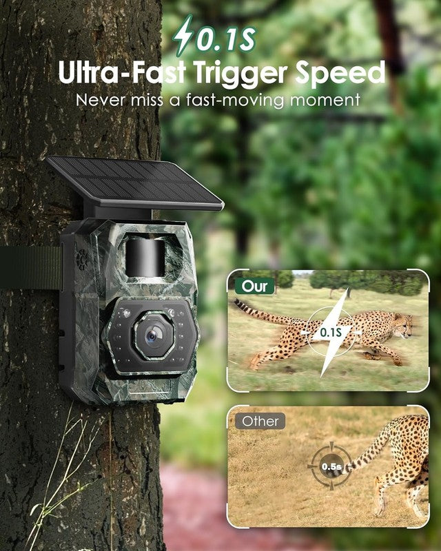 Solar Trail Camera 48MP 30FPS WiFi Night Vision IP66 + 32GB SD Card3
