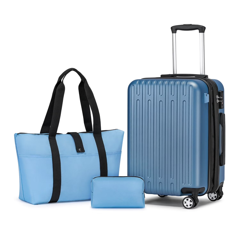 3 Piece 20" Hardside Carry On Luggage TSA Lock Spinner Cup Holder10