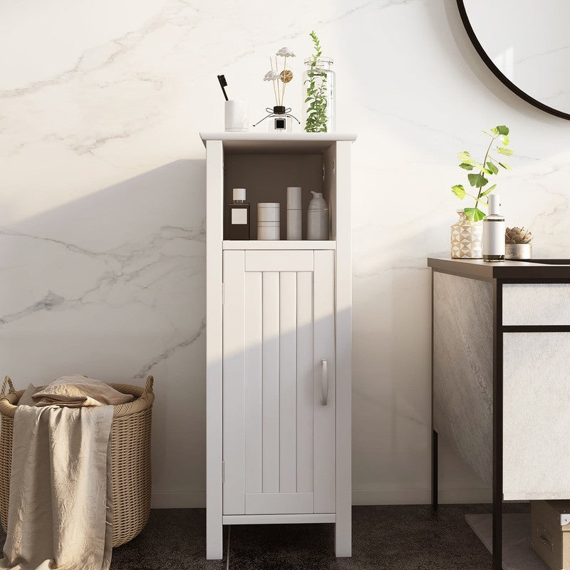Bathroom Floor Storage Cabinet Free Standing W/ Single Door Adjustable Shelf2