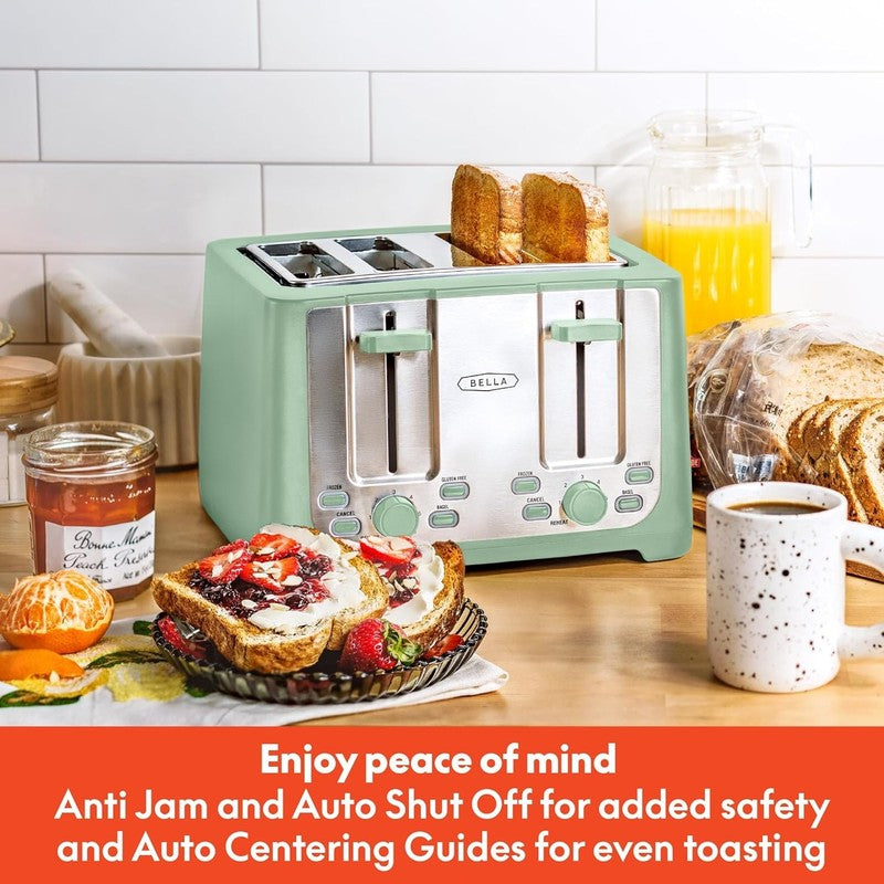4 Slice Toaster, Wide Slots, Reheat/Defrost, Crumb Tray, Auto Shut-Off, Sage5