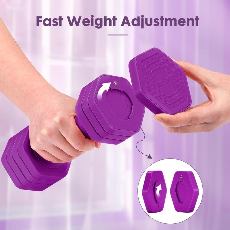 4-in-1 Adjustable Dumbbells 2-5lb TPU Handle Home Gym Weights Women Purple5