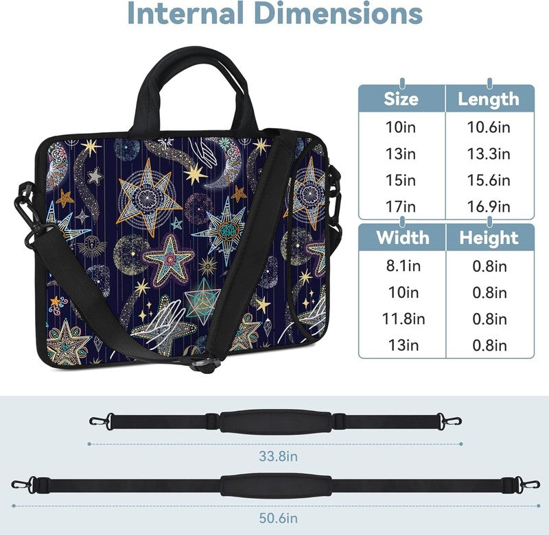 14 15.6 Laptop Sleeve Bag Stars Neoprene Carry Case w/ Handle Pocket4