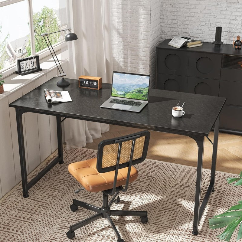 55" Computer Desk Black   Home Office, Gaming, Sturdy Metal Frame, Modern5