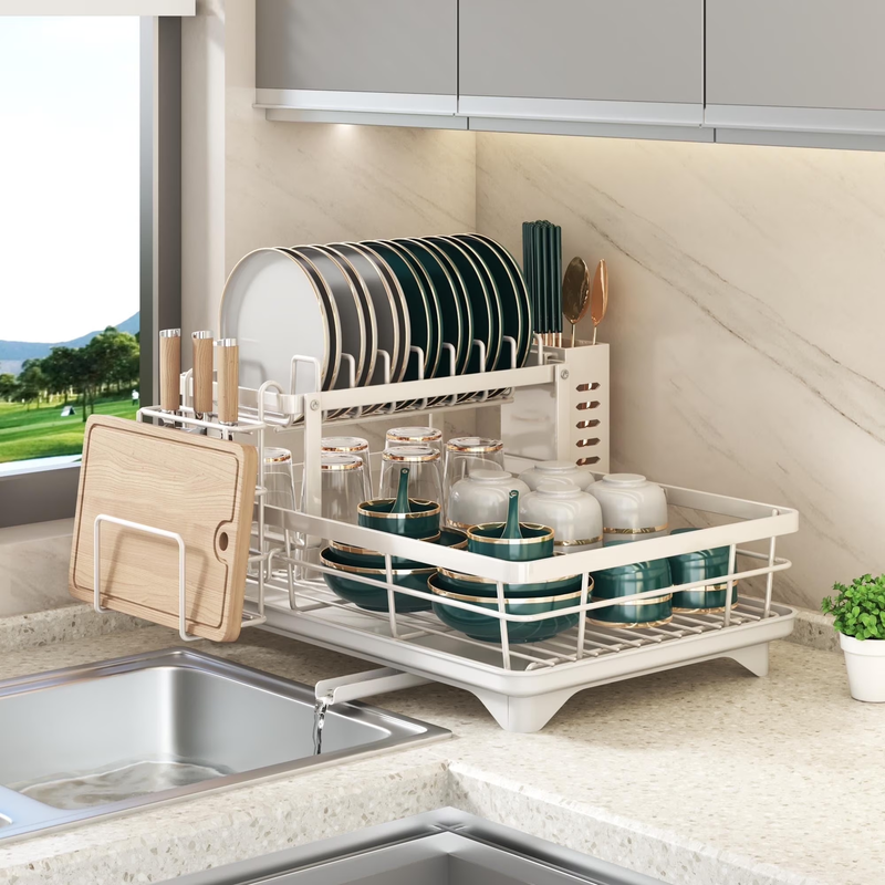 Dish Drying Rack- Space-Saving Dish Rack, Dish Racks for Kitchen Counter, Stainl8