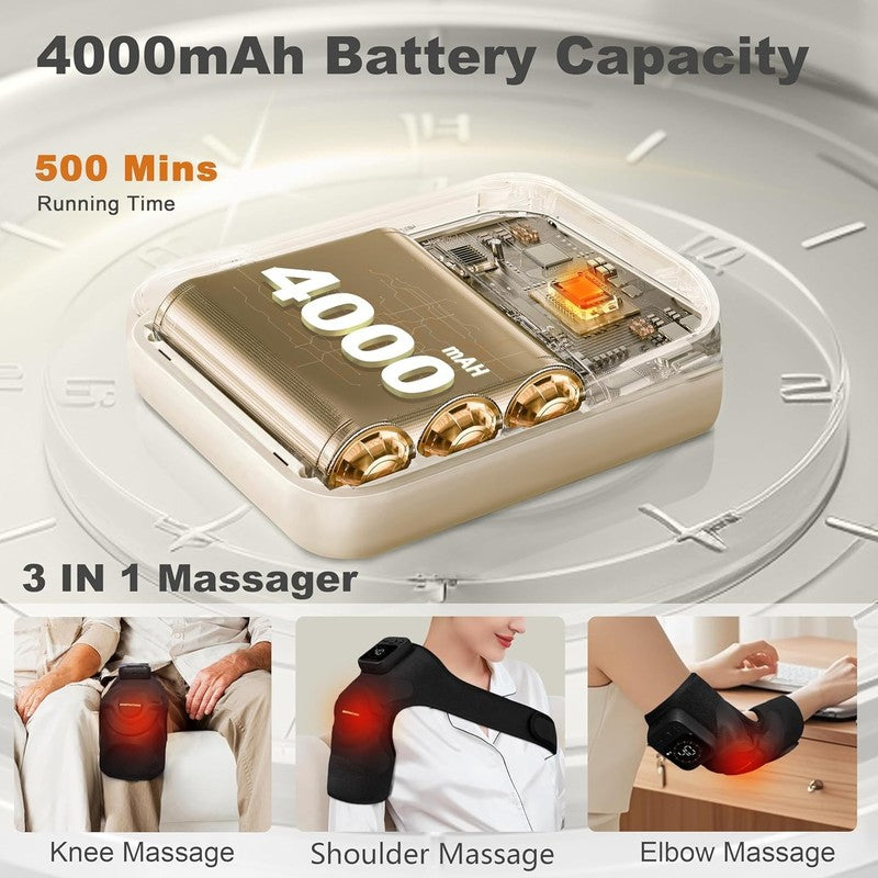Cordless Knee Massager w/ Heat Vibration 4 Motors 6 Modes Pain Relief5