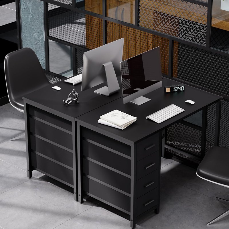 32in Computer Desk 4 Drawers Black Home Office Study Writing Modern Bedroom Desk3