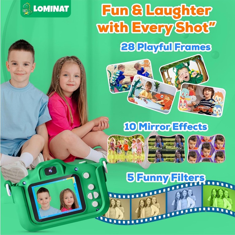 Kids 1080P HD Video Camera Toy w/ Dual Lens Games 32GB SD Card Ages 3 93